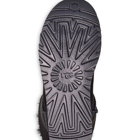 UGG® Women's Mini Bow Round Toe Suede & Sheepskin - Picture 8 of 8